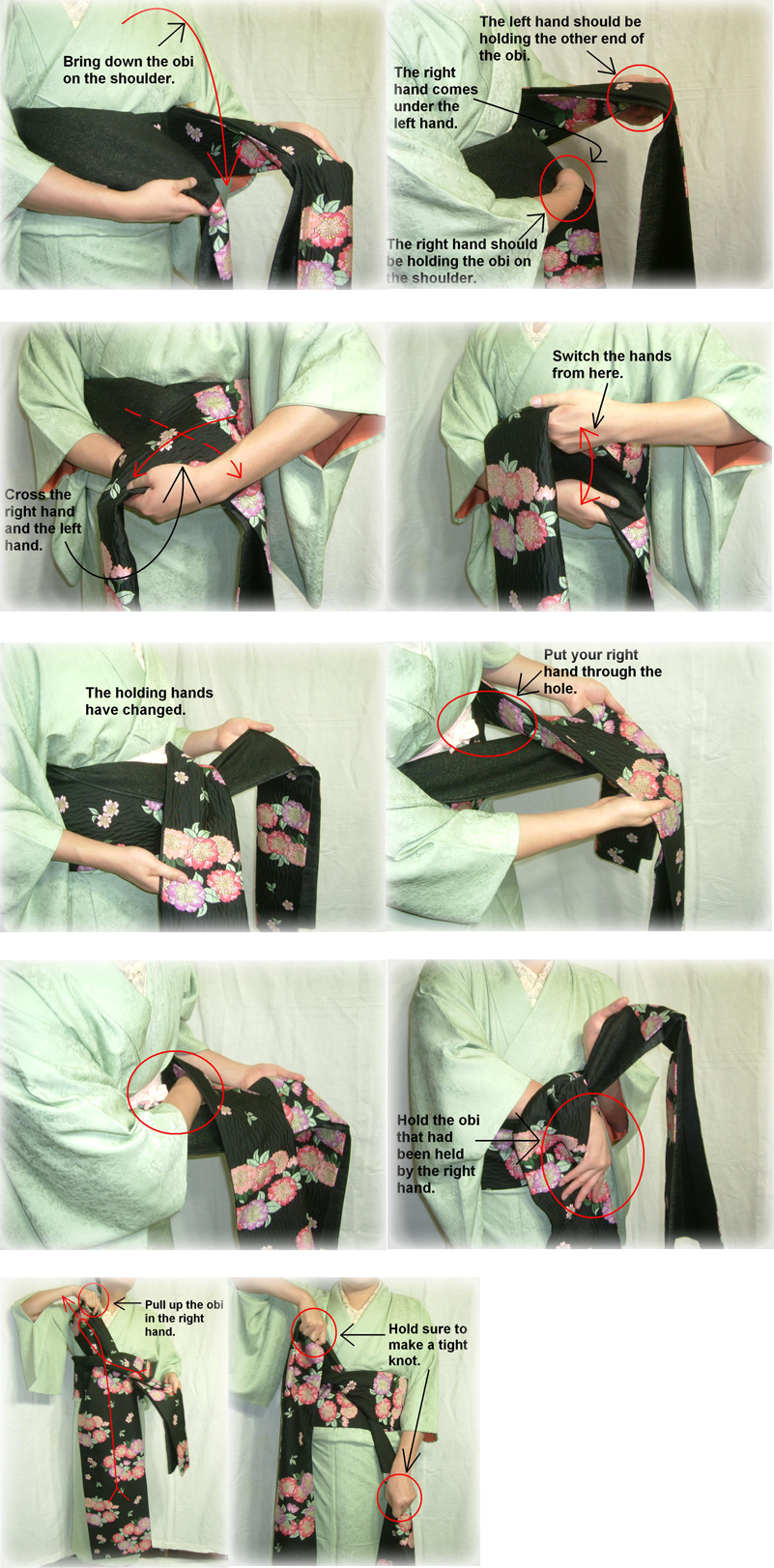 How to tie an obi 5